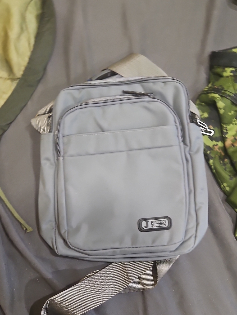 Men's Crossbody Sling Bag in Light Gray